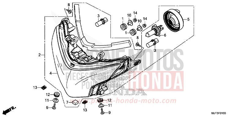 PROJECTEUR de CTX700 ABS DARKNESS BLACK METALLIC (NH463) de 2014